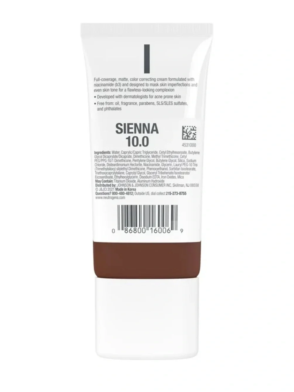Neutrogena Clear Coverage Flawless Matte CC Cream- Sienna, NEW
